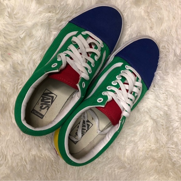 Color-block Vans with Red, Green, and Blue Accents size 11.5 - Picture 4 of 15